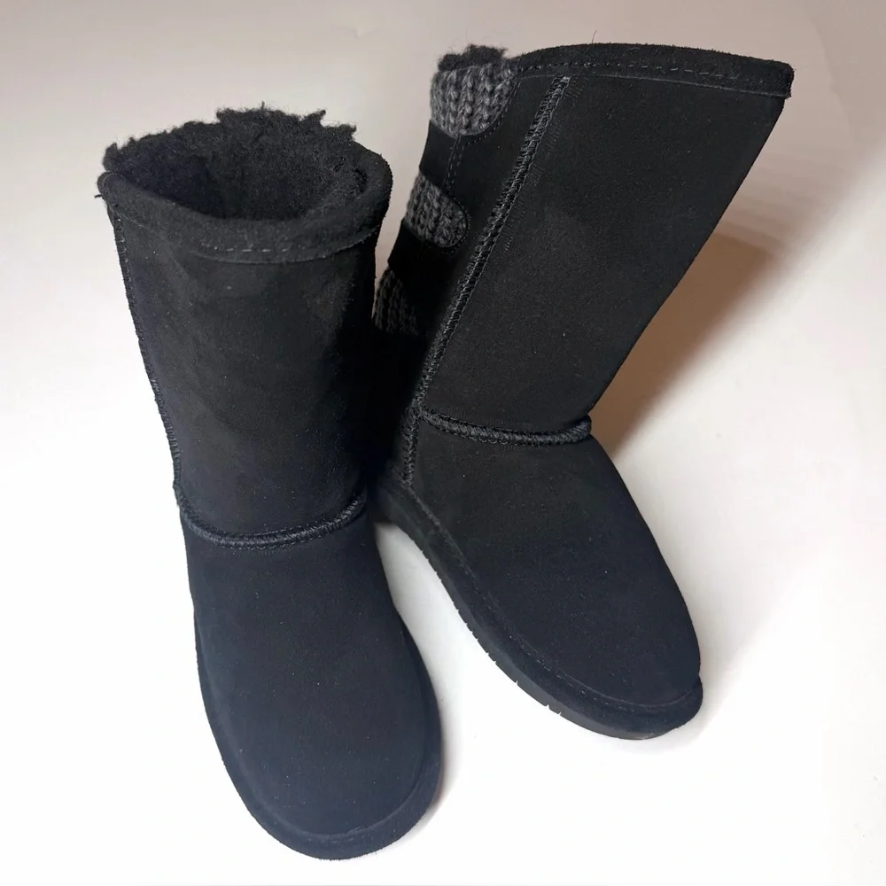 Bearpaw Girl's Boshie Black Suede Water Resistant Boots - Size 13